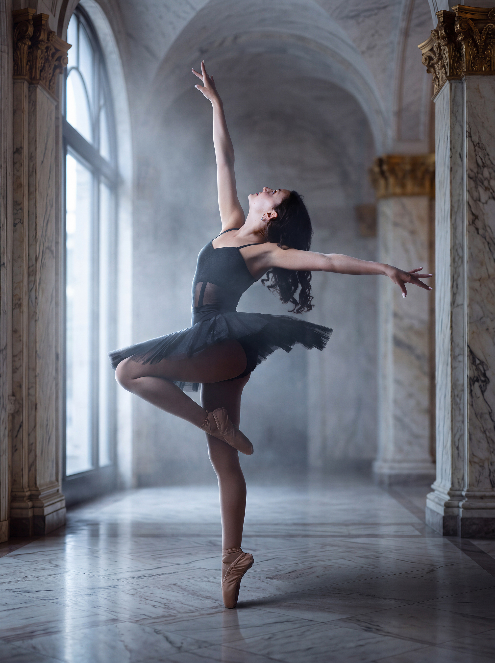 FUZEd into a cinematic backlit marble hall