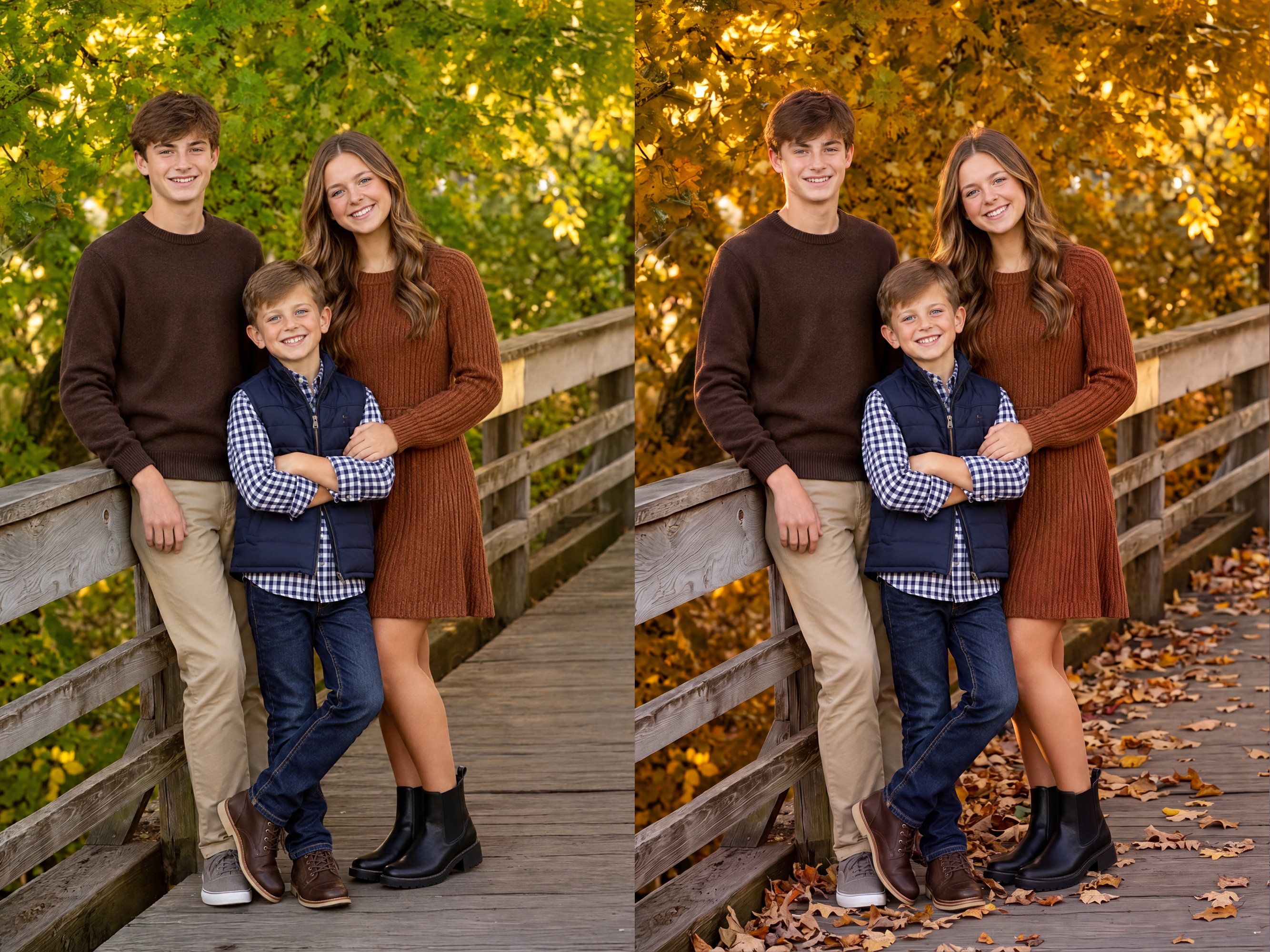 Before, and FUZEd to autumn golden hour